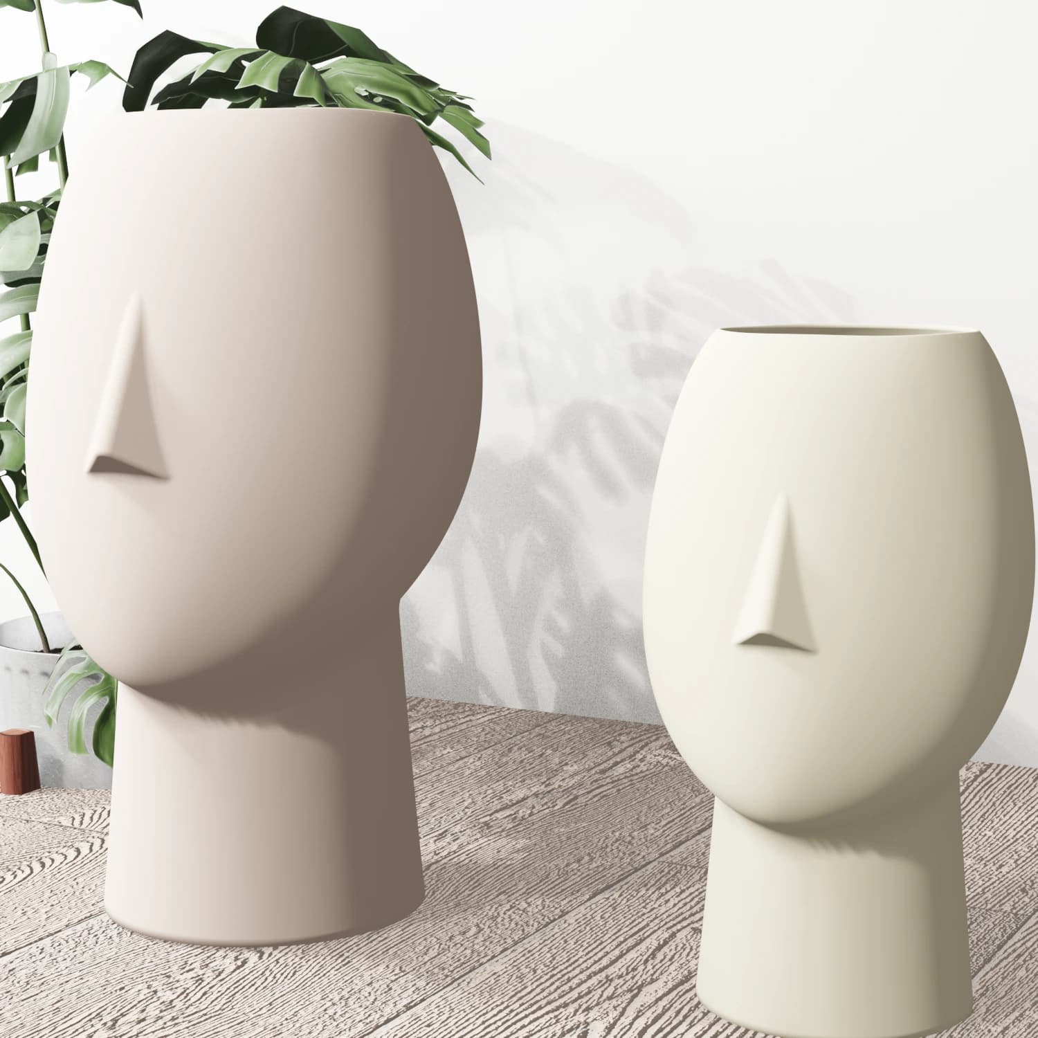 Face Vase | Skulpturale Gesichtsvase | 4 Größen | 3D Druck Matte | Boho Deko | Trockenblumen