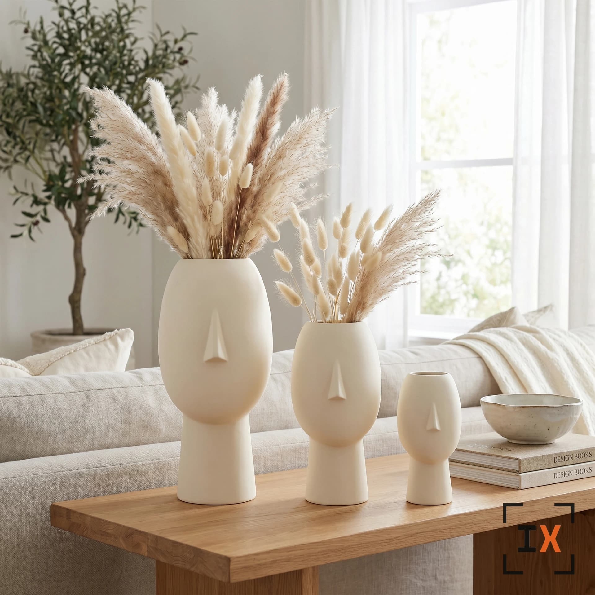 Face Vase 5 Sizes | Sculptural Head Vase for Dried Flowers & Pampas Grass | 3D Printed Designer Face Decor Vase | IndustriumX
